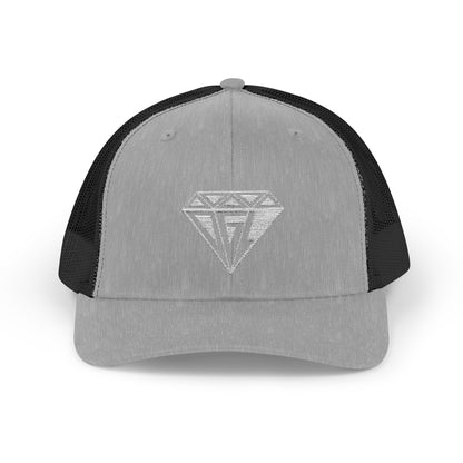 DGL White Embroidered Snapback Trucker Cap